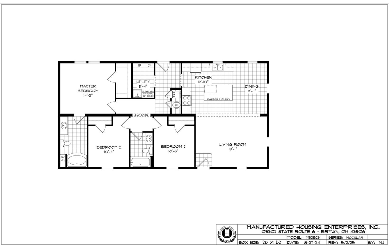 "The Barton Forest V" Plan M64B10, Mansion Elite Modular